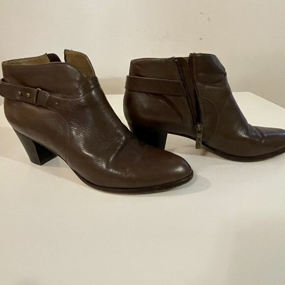 Heeled Ankle Boots. Leather, made in Italy. EU 42, US 11 - Picture 1 of 9